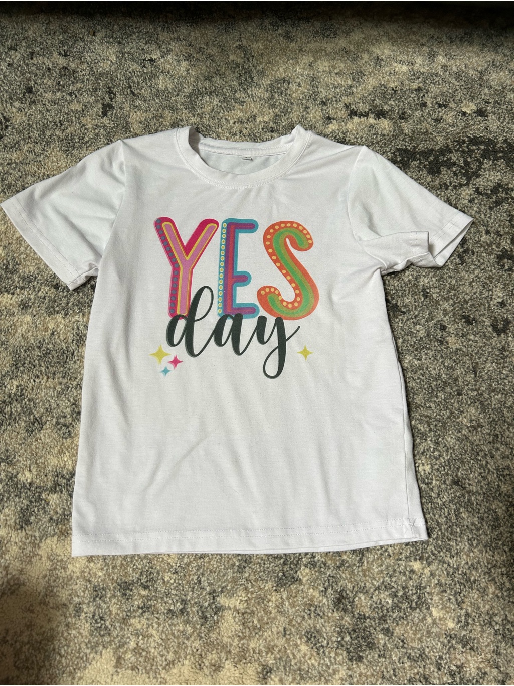 White "Yes Day" Graphic Tee For Kids